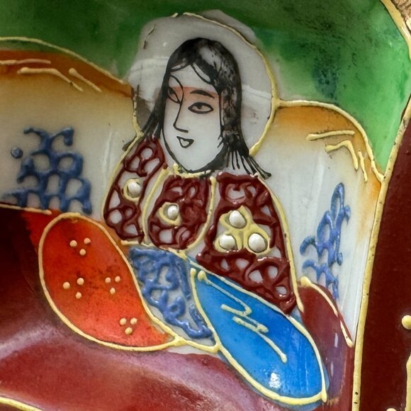 Vintage Small Hand Painted Ceramic Porcelain Ashtray JAPAN Collectible - Picture 2 of 5